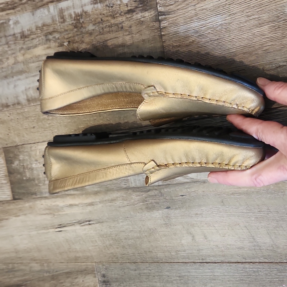 Hunters Club Womens Gold Slip On Driving Shoe Size 10/10.5 Loafer Casual Comfort - Picture 3 of 7